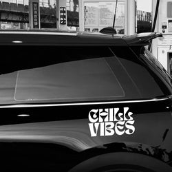 “CHILL VIBES"Stickers，Fashion Waterproof Vinyl Decal Car Styling Decoration Accessories， For Car Truck Motorcycle Self-adhesive (ONLINE ORDER ONLY)