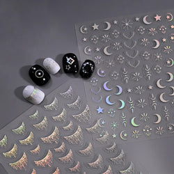 12PCS French Tassel Crescent Moon Arc Self Adhesive Nail Art Sticker 3D French Kiss Crescent Nail Stickers Lines Manicure Decals (ONLINE ORDER ONLY)