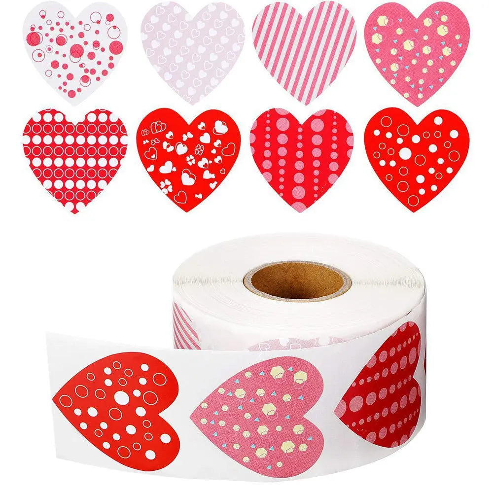 100-500pcs Valentine's Day stickers Heart Thank You adhesive label new year Birthday Party Handmade Decoration stickers (Online Order Only)