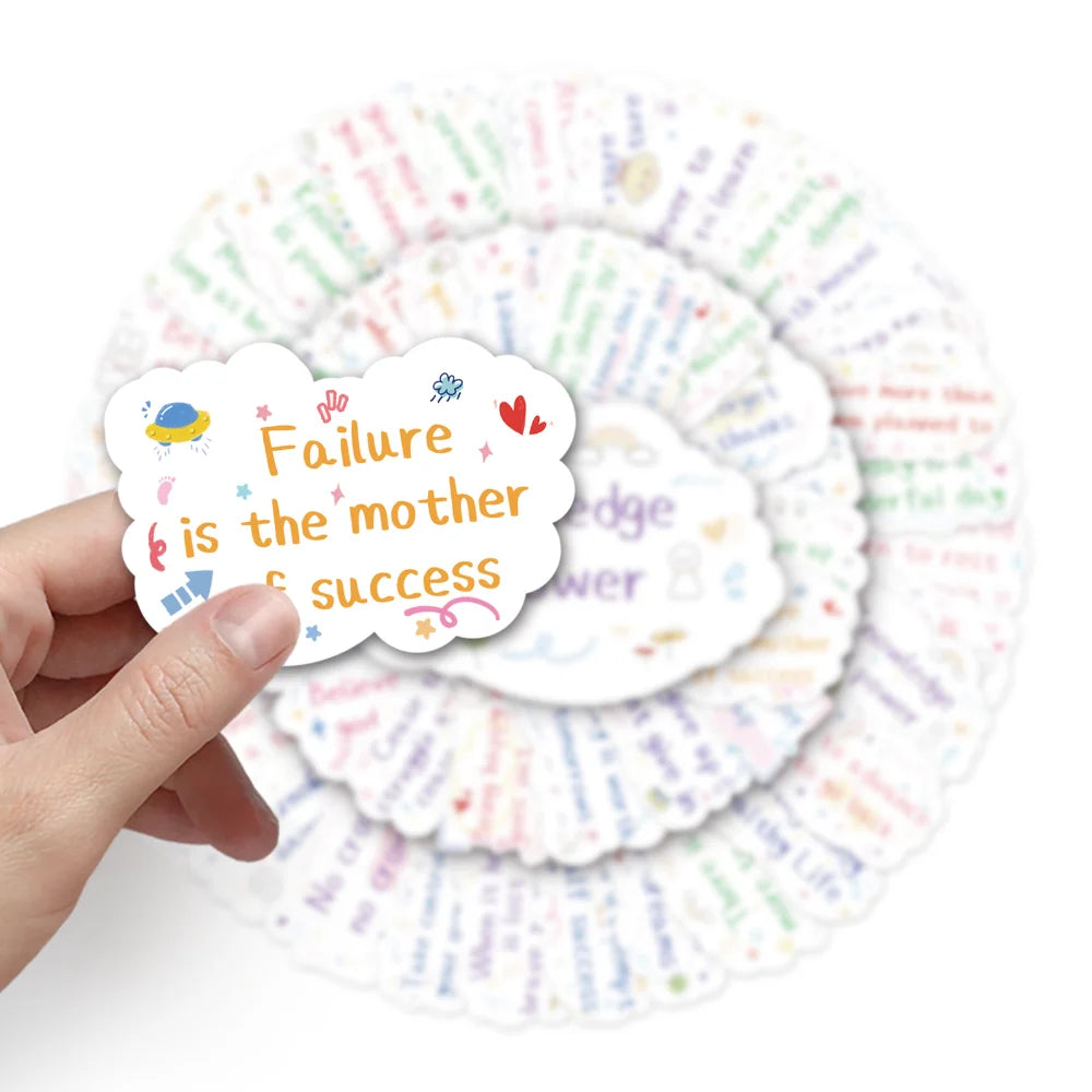 10/50pcs Motivational Phrases Sticker Inspirational Life Quotes DIY Stationery Laptop Study Room Scrapbooking Graffiti Decals (ONLINE ORDER ONLY)