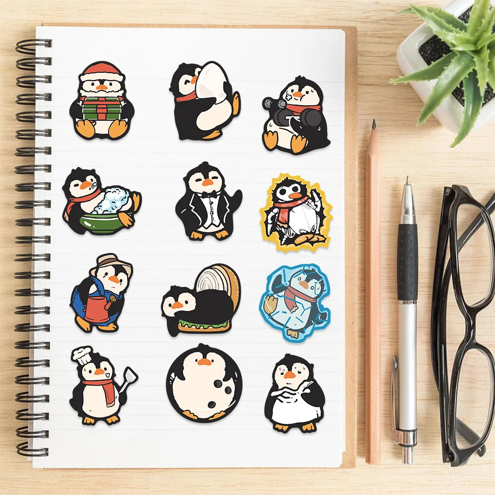 10/30/50PCS Penguin Cartoon Stickers Cartoon Animal Graffiti DIY Laptop Phone Guitar Bike Skateboard Decals Waterproof Kids Toy (ONLINE ORDER ONLY)