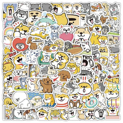 100pcs Cute Kitten Puppy Cartoon Stickers for Scrapbook, Car, Water Bottle, Phone, Kids Toys (Online Order Only)