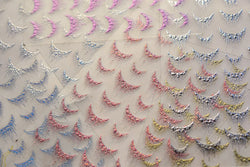 French Romantic Tassel Crescent Moon Laser Charming Gold Silver Arc Self Adhesive Nail Art Stickers Hot Stamping Manicure Decals (Online Order Only)