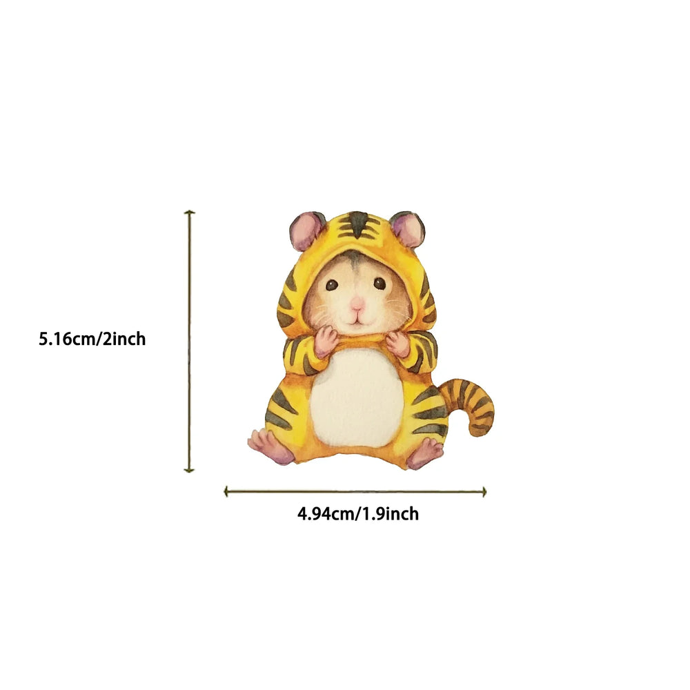 55pcs Hello Cute Hamster Stickers Suitcase Skateboard Guitar DIY Laptop Waterproof Sticker Aesthetic PVC School Stationery ﻿ (Online Order Only)