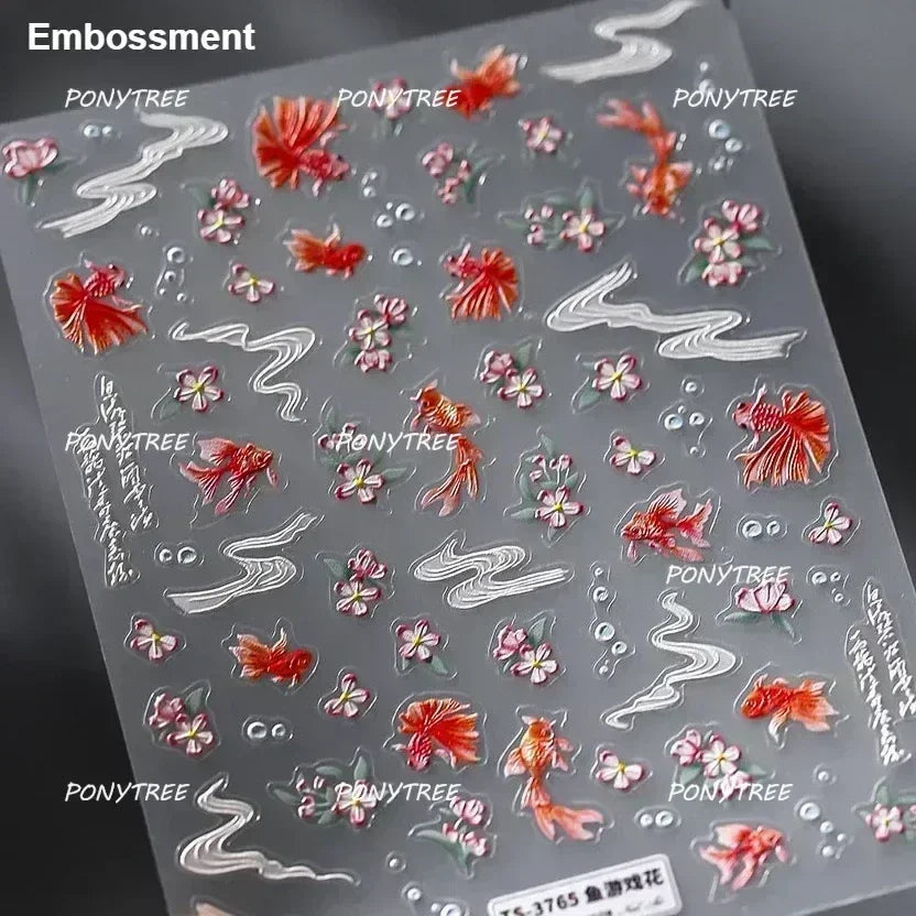 Beach Colourful Conch Dolphin Shell Starfish Jellyfish Star Summer Sea Wave Vacation Mode Water Bubble Nail Art Stickers Decals (Online Order Only)