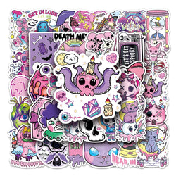 10/30/50PCS Cute Gothic Halloween Skull Magic Stickers DIY Laptop Luggage Skateboard Graffiti Decals Sticker for Kid Toys (Online Order Only)