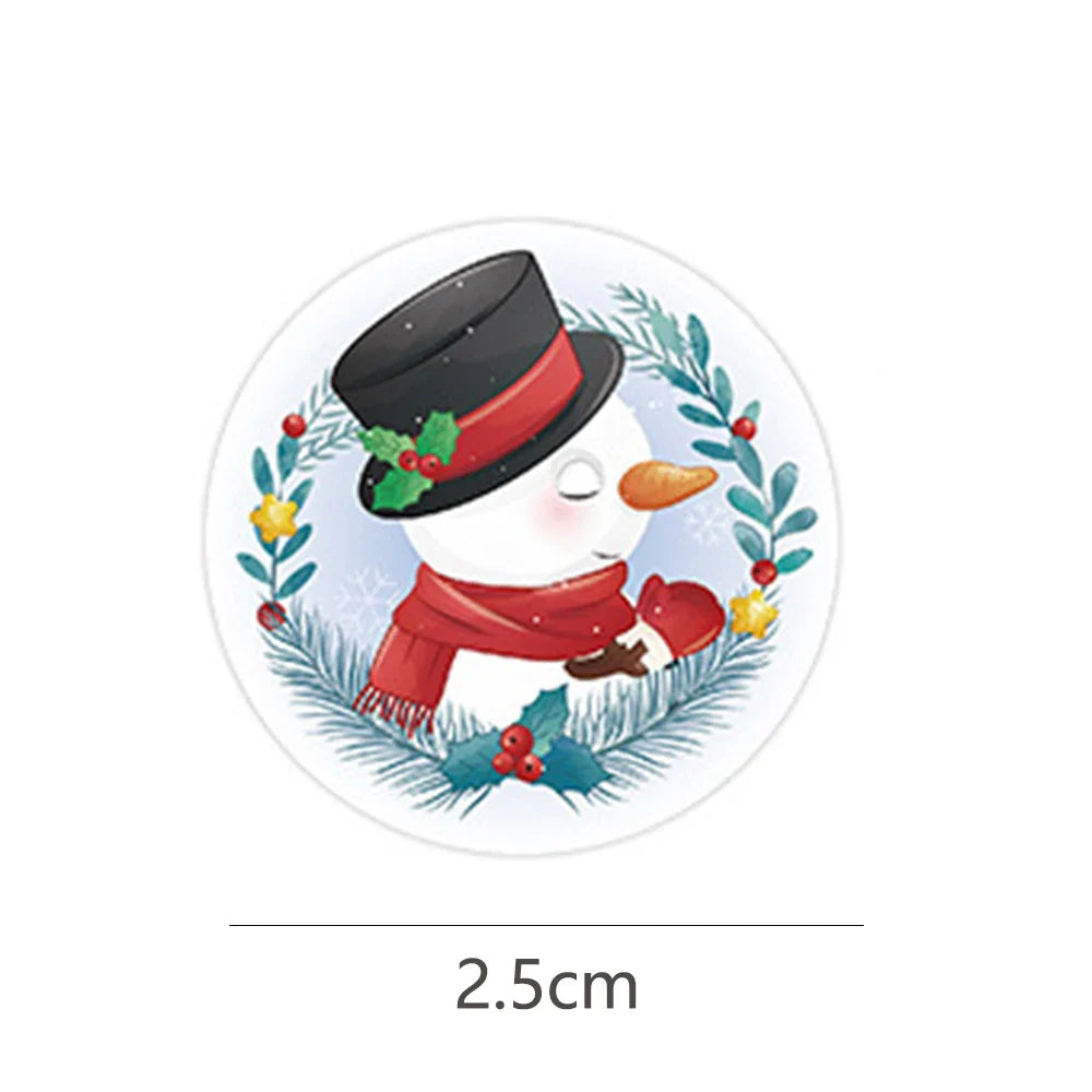 100-500Pcs Cartoon Merry Christmas Sticker Santa Adhesive Decorative Stickers for Xmas Gifts Envelop Seals Cards Packages (ONLINE ORDER ONLY)