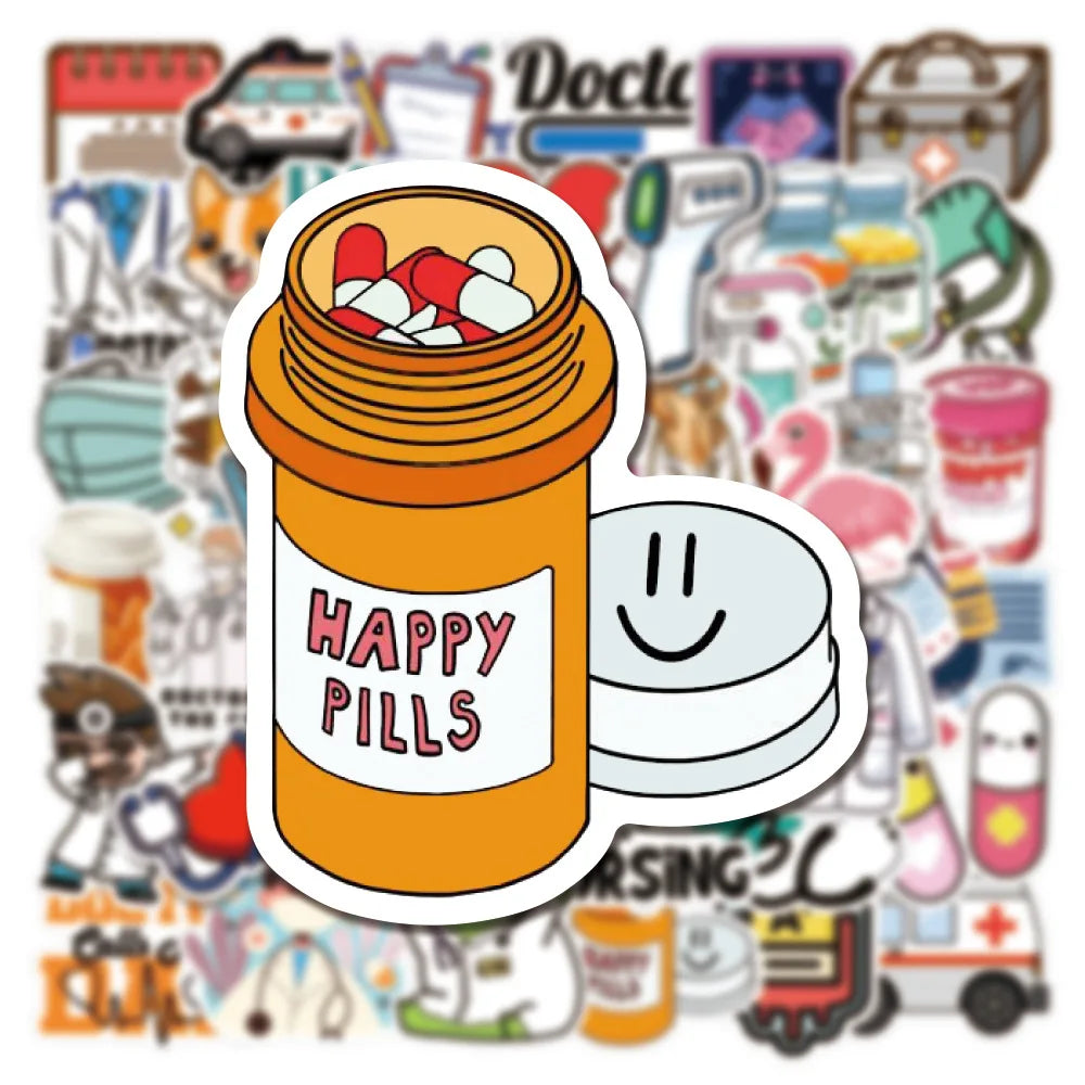 Cartoon Doctor Stickers 10/30/50PCS for Laptop Phone Luggage Notebook Car Kids Toys Wholesale (Online Order Only)