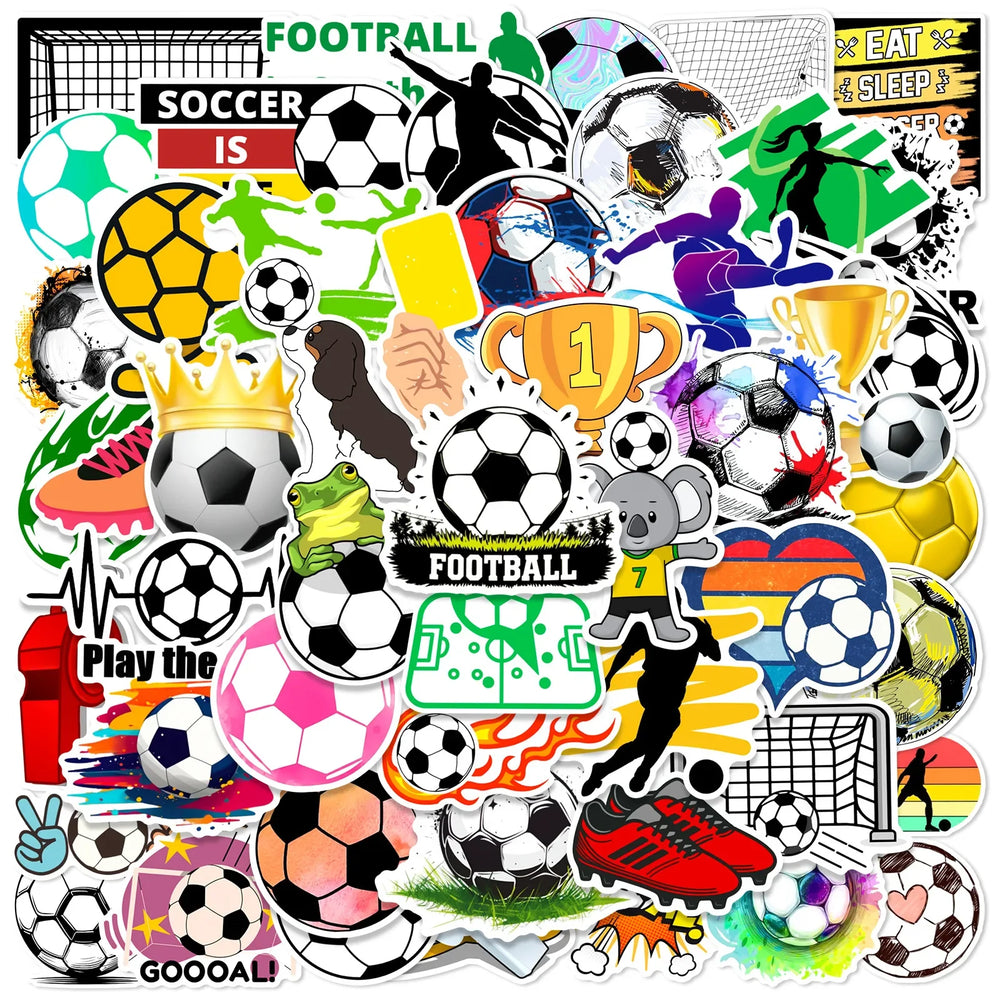 50Pcs Football Graffiti Stickers for Helmet, Wall, DIY Decoration (Online Order Only)