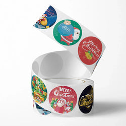 100-500Pcs Merry Christmas Stickers Xmas Envelope Seal Stickers for Christmas Decoration, Wedding Party, Holiday Gift Package (ONLINE ORDER ONLY)