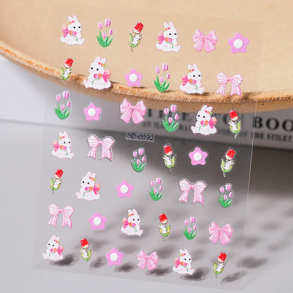 1Sheet Valentine's Day Decals 5D Nail Art Stickers Heart Self-Adhesive Slider Love Letters DIY Manicure Accessories "Dopamine" % (ONLINE ORDER ONLY)