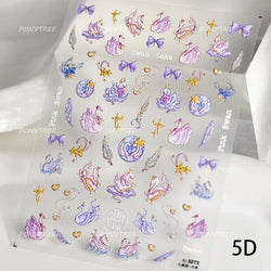 White Black Wings Feather Angel Demon Devil Dreamy Hot Stamping English Letter Adhesive Nail Art Stickers Manicure Tool Decals (Online Order Only)