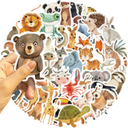 50pcs Cute Childrens Book Paintings Stickers Vinyl Waterproof Stickers for Kids Toy Animals Decals for Loptop Water Bottle Phone (ONLINE ORDER ONLY)