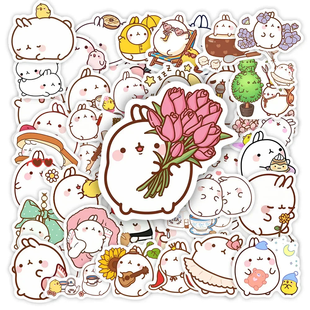 Kawaii Cute Bunny rabbit Stickers Sketch DIY Toy Gift  Decorative Graffiti Decal for Phone Luggage Laptop Scrapbook Waterproof (ONLINE ORDER ONLY)