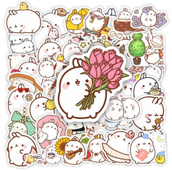 Kawaii Cute Bunny rabbit Stickers Sketch DIY Toy Gift  Decorative Graffiti Decal for Phone Luggage Laptop Scrapbook Waterproof (ONLINE ORDER ONLY)