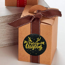 100-500pcs Merry Christmas Stickers Round Holidays Stickers For Xmas Thank You Greeting Cards Sealing Gift Decoration Stickers (Online Order Only)