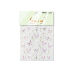Blue Purple Tulip Flower Butterfly Garden Blossom Floral Charming Delicate 5D Relief Adhesive Nail Art Stickers Manicure Decals (ONLINE ORDER ONLY)