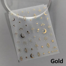 Shiny Laser Constellation Totem Pink Blue Gold Silver Shell Starfish Moon Star 3D Self Adhesive Nail Art Sticker Manicure Decals (ONLINE ORDER ONLY)