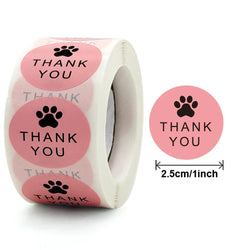 500Pcs Round Dog Paw Print Thank You Label Stickers Used for Shipping and Mailing Box Seal Labels Decorative Gifts Stickers (ONLINE ORDER ONLY)