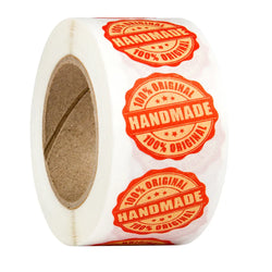 100-500pcs Handmade With Love Sticker Round Kraft Paper Adhesive Labels Baking Wedding Decoration Party Decoration Stickers (ONLINE ORDER ONLY)