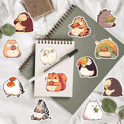 10/30/50PCS Animal Eating PVC Sticky Sticker Aesthetic Children's Korean Stationery DIY Decoration Scrapbooking School Supplies (Online Order Only)