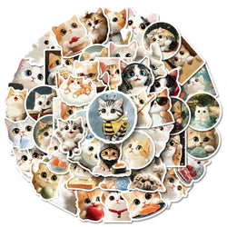 Cute Cat Cartoon Stickers for Phone, Laptop, Luggage, Skateboard - 10/30/50PCS Decals Gift Set (ONLINE ORDER ONLY)