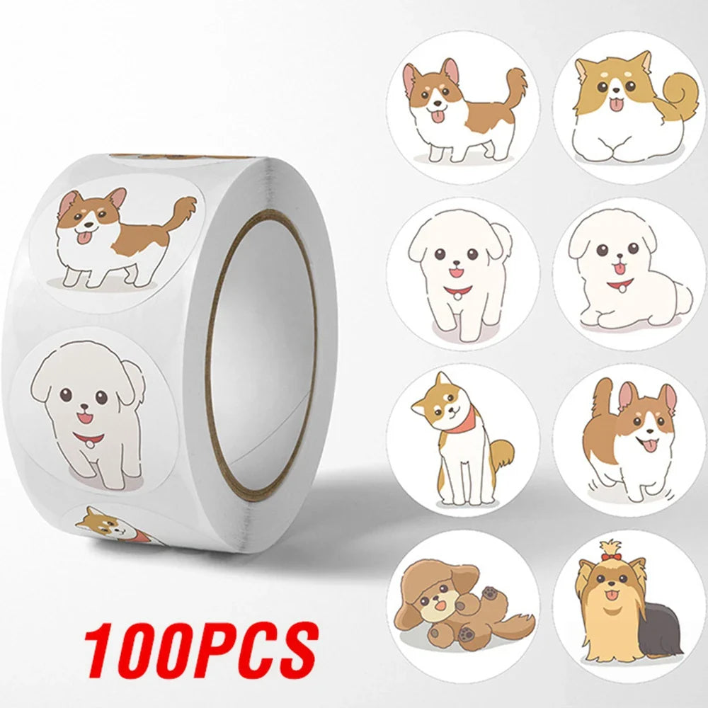 100-500pcs Panda Cute Cartoon Stickers 1inch Reward Sticker Gift Decoration Stationery Stickers (Online Order Only)