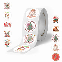 100-500pcs Merry Christmas Stickers Cristmas Xmas Party Seal Labels For DIY Gifts Baking Package Envelope Stationery Decor (ONLINE ORDER ONLY)