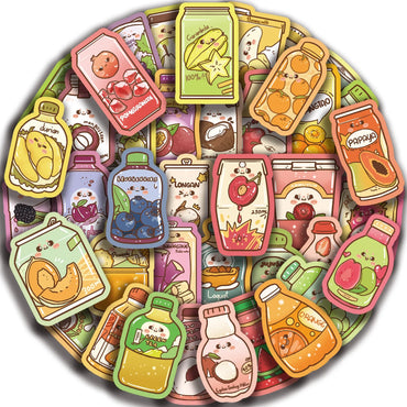 50Pcs Ins Summer Drink Cartoon Stickers For Water Bottle Aesthetic Decals for Laptop Bicycle Skateboard Luggage Kids Toy﻿ (ONLINE ORDER ONLY)