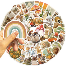 50pcs Retro Aesthetic Animals Cartoon Stickers for Travel Luggage Notebook Guitar Laptop Phone Stationery Water Bottle (ONLINE ORDER ONLY)