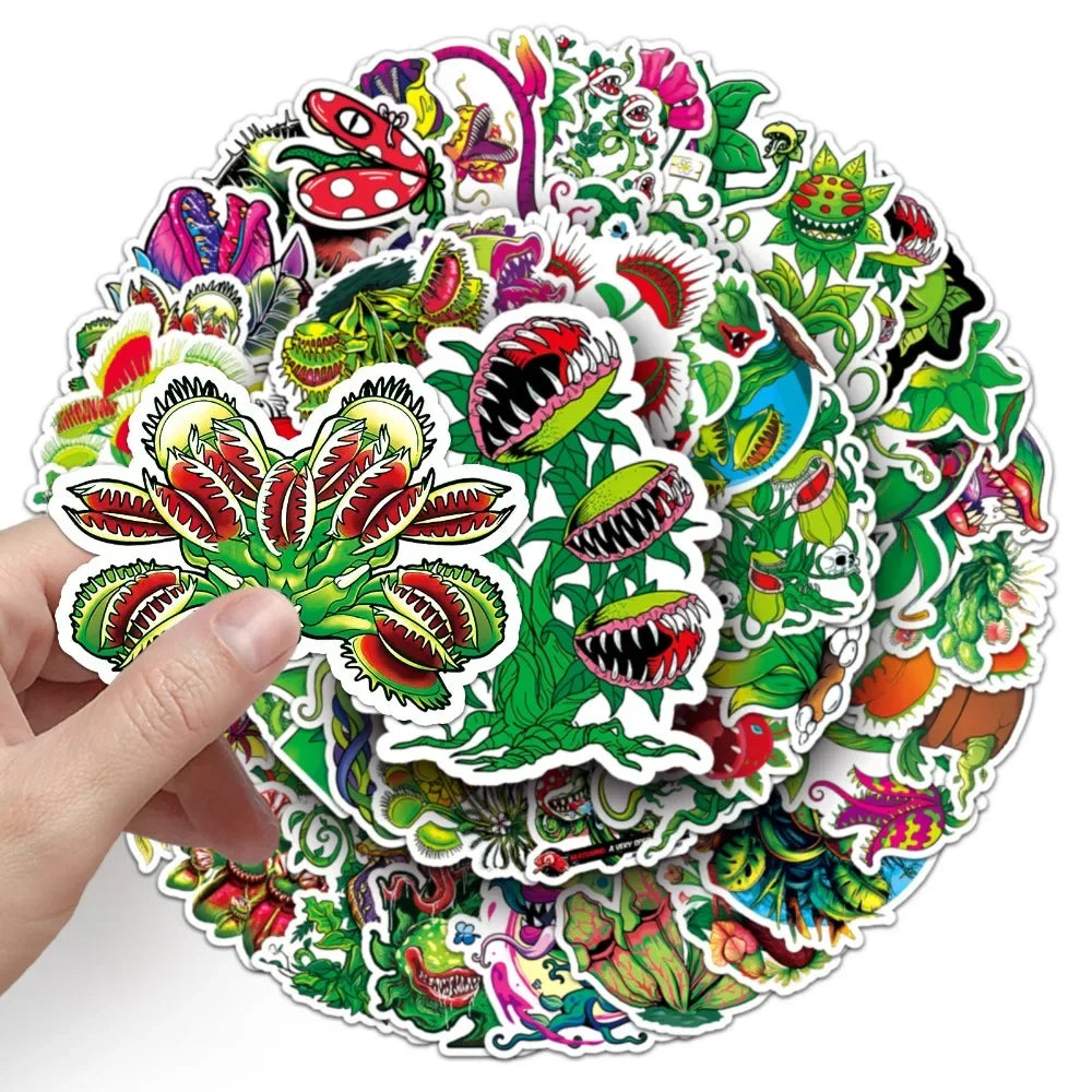 10/50Pcs Cannibal Flower Graffiti Waterproof Skateboard Travel Suitcase Phone Laptop Luggage Stickers DIY Kids Girl Toy (Online Order Only)