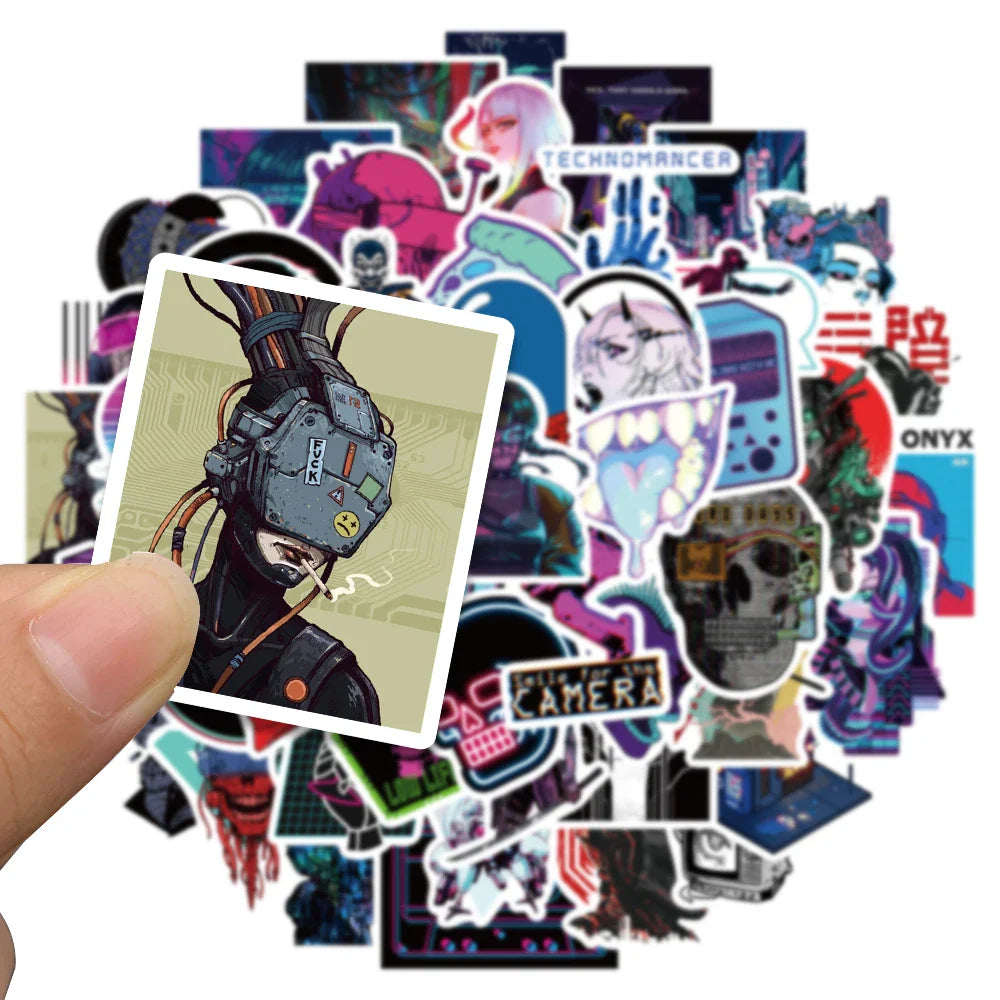 50PCS Y2K Harajuku Cyberpunk Toy Sticker Anime Cybernetic Cool Graffiti Kid Car Phone Laptop Motorcycle Helmet Decal Stickers (ONLINE ORDER ONLY)