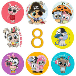 100-500PCS Cartoon Reward Sticker 8 Style Pattern Toys Label School Teacher Reward Stickers Animals Cartoon Scrapbook Decoration (Online Order Only)