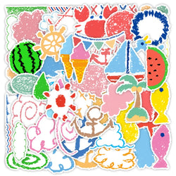 10/30/50PCS Kids Stickers Toy DIY Game Cute Graffiti Crayon Painting Sticker Decoration Decals For Notebook Wall Fridge Laptop (ONLINE ORDER ONLY)