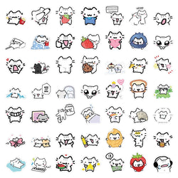 10/30/72PCS Cute Pokky Cat Stickers Kawaii Animal Meme Graffiti Decals Luggage Laptop Phone Guitar Car Bike Skateboard Sticker (ONLINE ORDER ONLY)