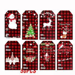 50-300Pcs Merry Christmas Theme Stickers for DIY Gift Decorate Baking Package Envelope Seal Labels Stickers Stationery  Stickers (Online Order Only)