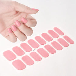 Nude Pink French Semi-Cured Gel Nail Patch Slider Adhesive Waterproof Long Lasting Full Cover Gel Nail Sticker UV Lamp Needed *^ (ONLINE ORDER ONLY)