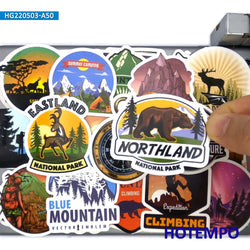 50Pieces Outdoor Adventure Climbing Hiking Camping Travel Stickers for Phone Luggage Notebook Motorcycle Car Laptop Sticker Toys (ONLINE ORDER ONLY)