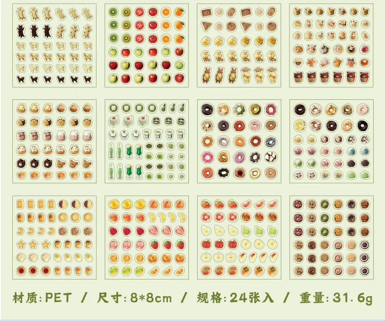 24piece/book Vitality Party Series Cut Film Sticker Book Y2K Journal Handbook Scrapbooking Kawaii Decoration Sticker Gift (ONLINE ORDER ONLY)