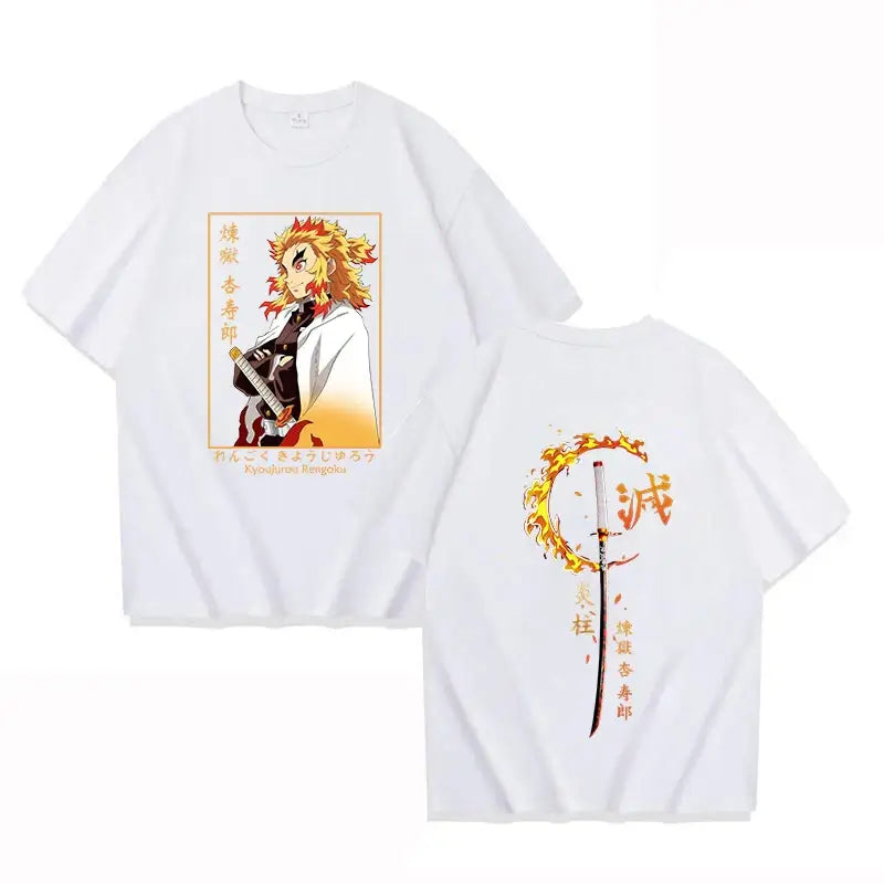 Rengoku Kyoujurou Printed Tee Shirt Demon Slayer (ONLINE ORDER ONLY)