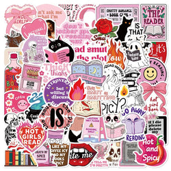 10/50pcs Pink Smutty Romance Bookish Kindle Stickers Aesthetic Spice Reader Girls Decals Toy DIY Ipad Phone Laptop Diary Sticker (Online Order Only)