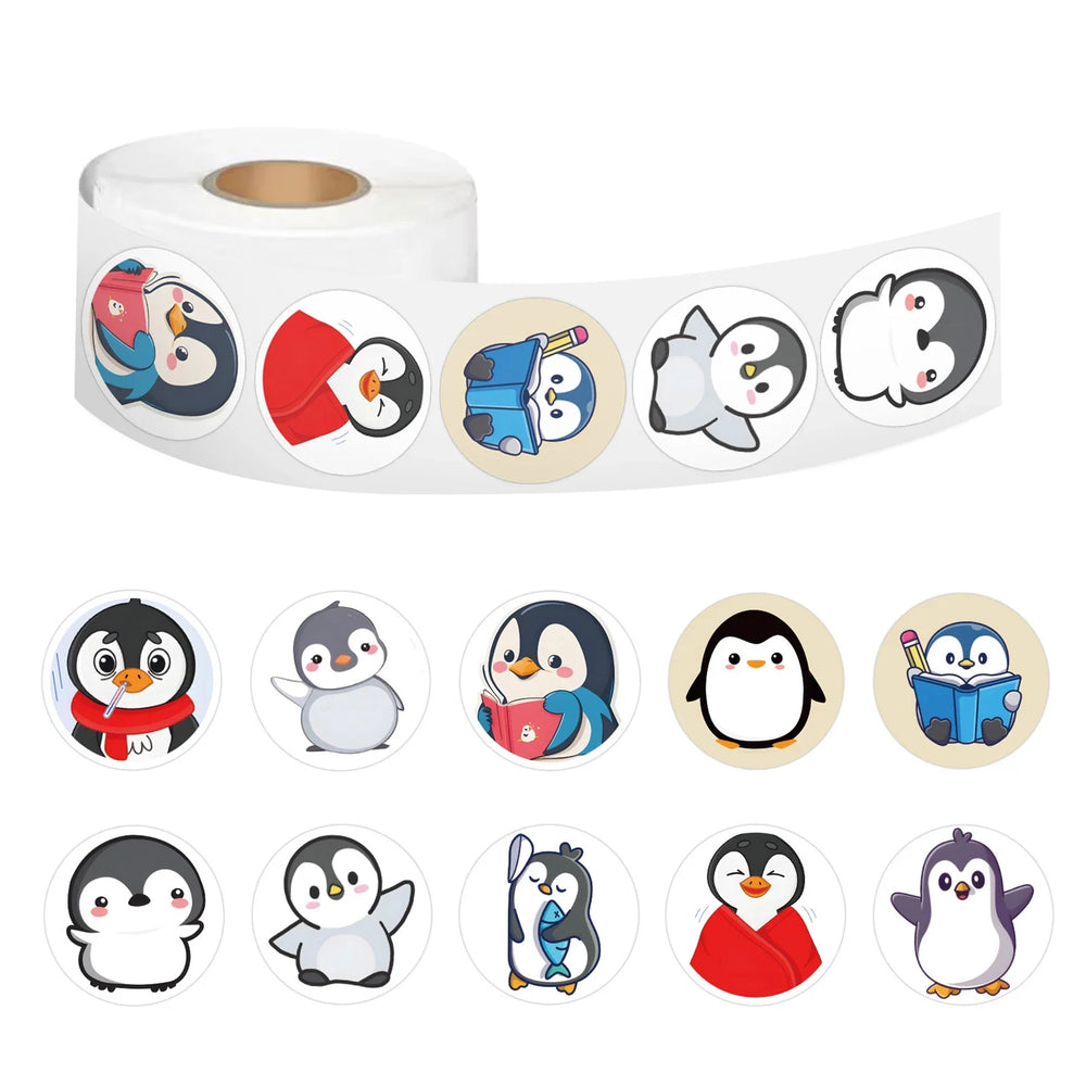 100-500pcs Cartoon Penguin Stickers For Kid Funny Decal Toy Gift DIY Decoration Label Cute Animal Label Stationery Sticker (Online Order Only)