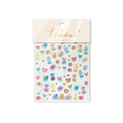 Colourful Jelly Rabbit Bunny Gummy Bear Cute Lollipop Soda Water Candy Snack Pudding Star Heart Nail Art Stickers Manicure Decal (ONLINE ORDER ONLY)