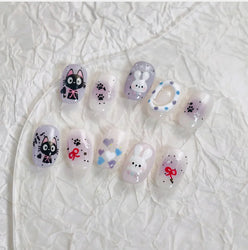 Black Cat Kitten Rabbit Cat's Paw Bowknot Tie Bunny Animals Love Heart Jelly Adhesive Nail Art Stickers Manicure Decal Wholesale (ONLINE ORDER ONLY)