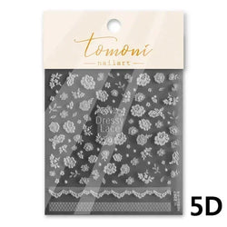 Gradient Halo Dyeing Dark Red Rose Flower Rhinestone Lace Bow Heart 3D Self Adhesive Nail Art Decoration Sticker Manicure Decals (ONLINE ORDER ONLY)