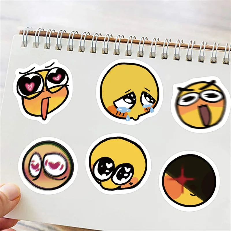 10/30/60PCS Cute Mood Yellow Sticker Aesthetic Korean Stationery Children's PVC Decoration Scrapbooking School Supplies for Kids (ONLINE ORDER ONLY)