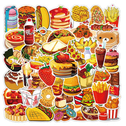 10/30/50pcs Delicious Food and Drink Sticker Packs (Online Order Only)