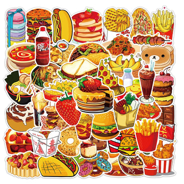 10/30/50pcs Delicious Food and Drink Sticker Packs (Online Order Only)