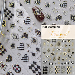 Black Punk Star Heart Laser Stroke Dark Wind Sexy Water Droplet Delicate Adhesive Nail Art Decorations Stickers Manicure Decals (ONLINE ORDER ONLY)