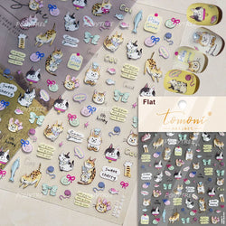 Graffiti Bear Cat Kitten Dog Puppy Bowknot Cake Tulip Note Star Cherry Cup Adhesive Nail Art Decoration Sticker Manicure Decals (ONLINE ORDER ONLY)
